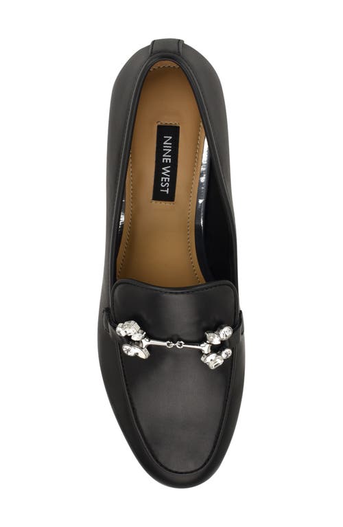 Nine West Base Embellished Bit Loafer In Black Leather