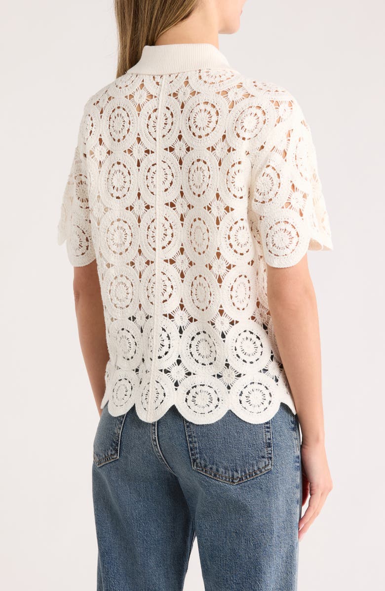 Short Sleeve Mosaic Crochet Cardigan