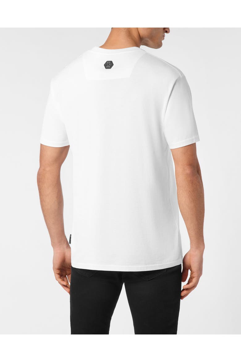 T-Shirt Round Neck Ss Coursive Border Men, Alternate, color, white