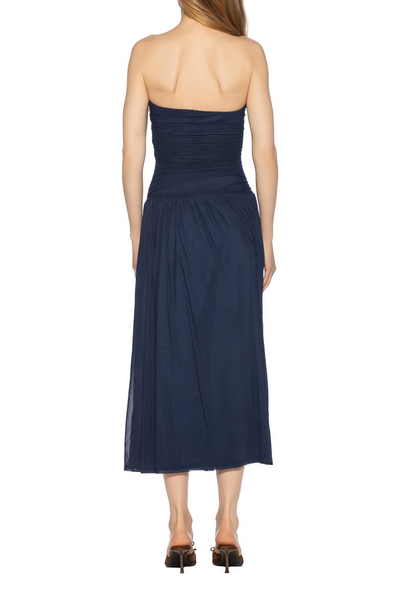 Seraphina Strapless Midi Dress, Alternate, color, NAVY