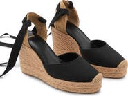 MANGO Ankle Wrap Platform Wedge Espadrille