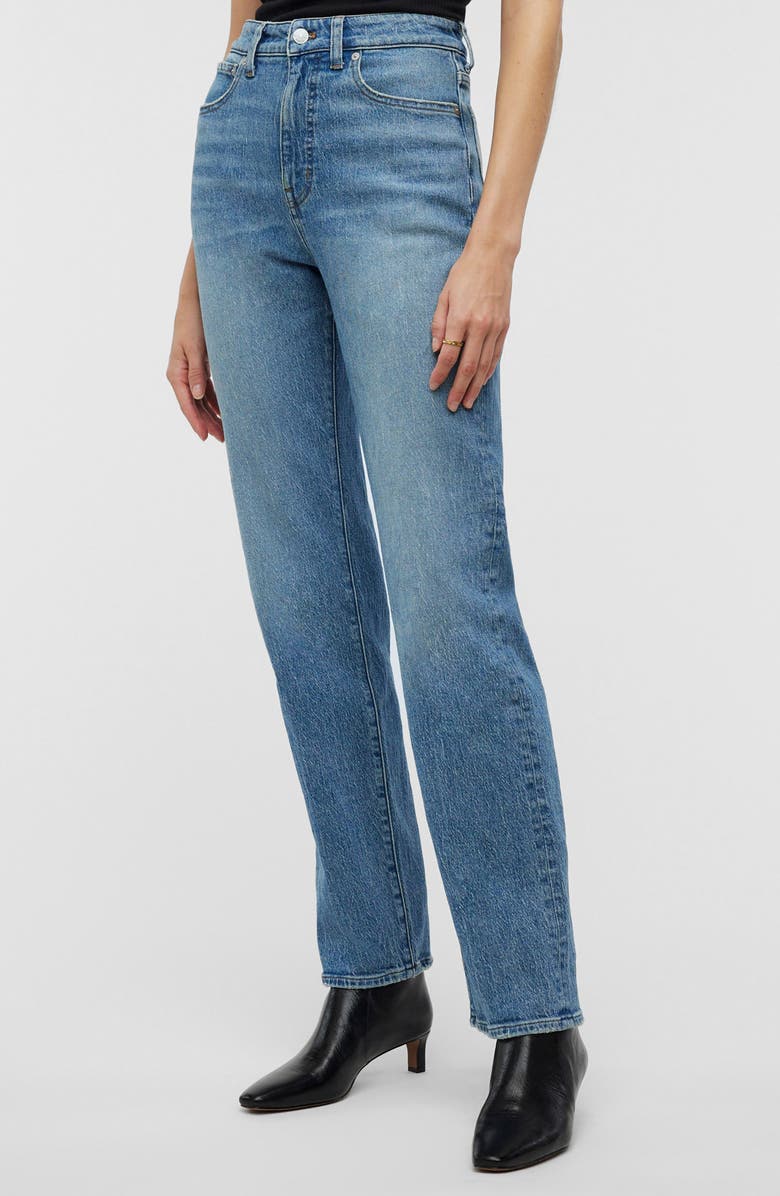 Madewell The '90s Crease Edition Straight Jeans, Main, color, Rondell Wash
