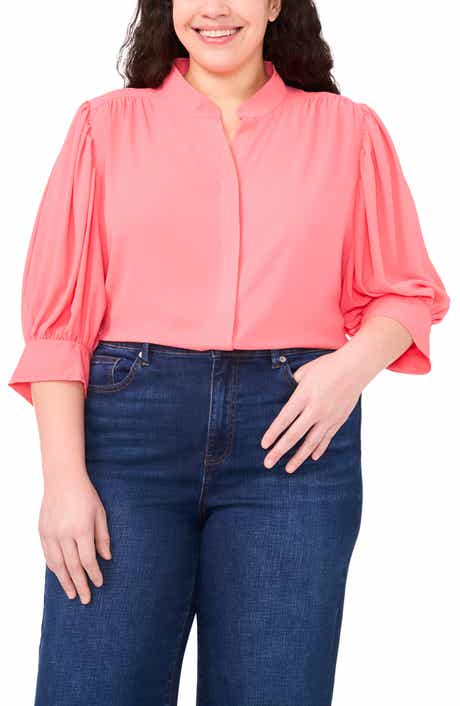 CeCe Hidden Placket Shirt