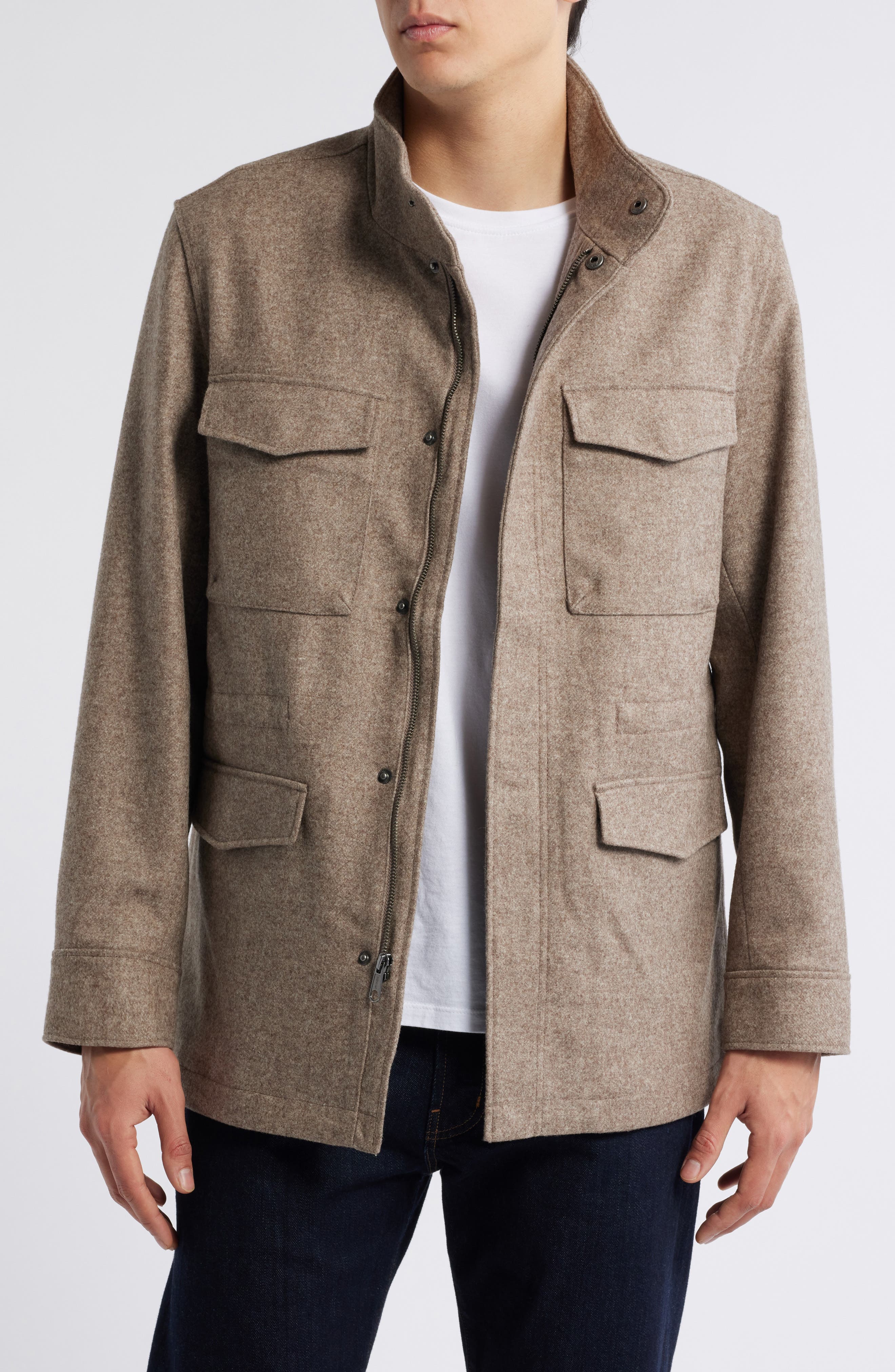 Felted Wool Blend Field Jacket