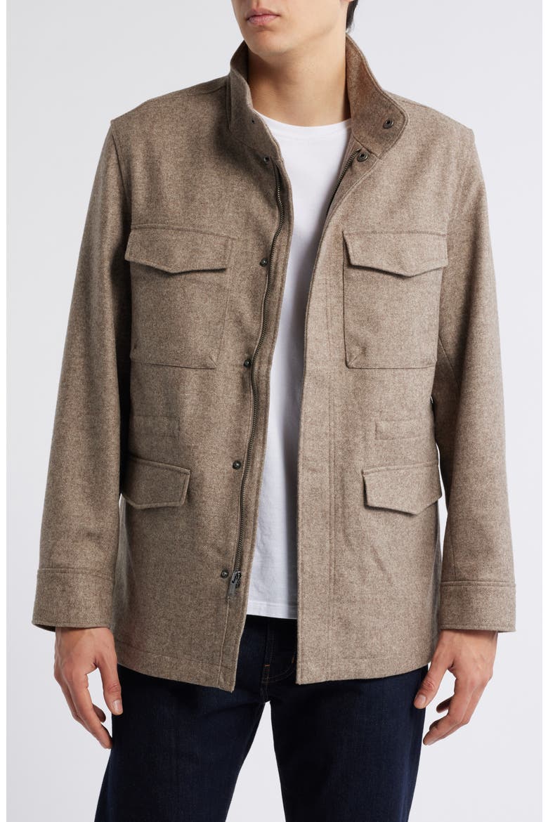 Felted Wool Blend Field Jacket, Main, color, COL 3 TAN