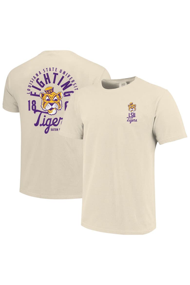 Men's Cream LSU Tigers Comfort Colors Mascot Overlay T-Shirt, Main, color, Cream