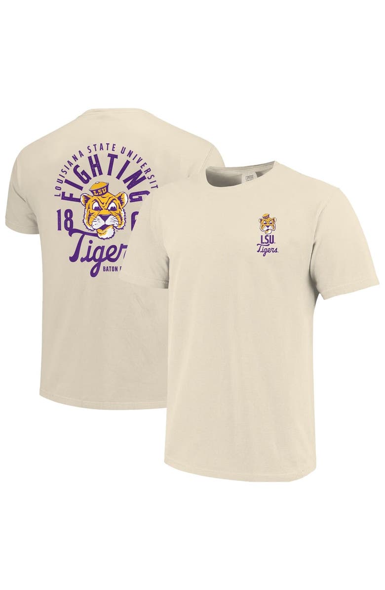 IMAGE ONE Men
s Cream LSU Tigers Comfort Colors Mascot Overlay T-Shirt, Main, color, Cream