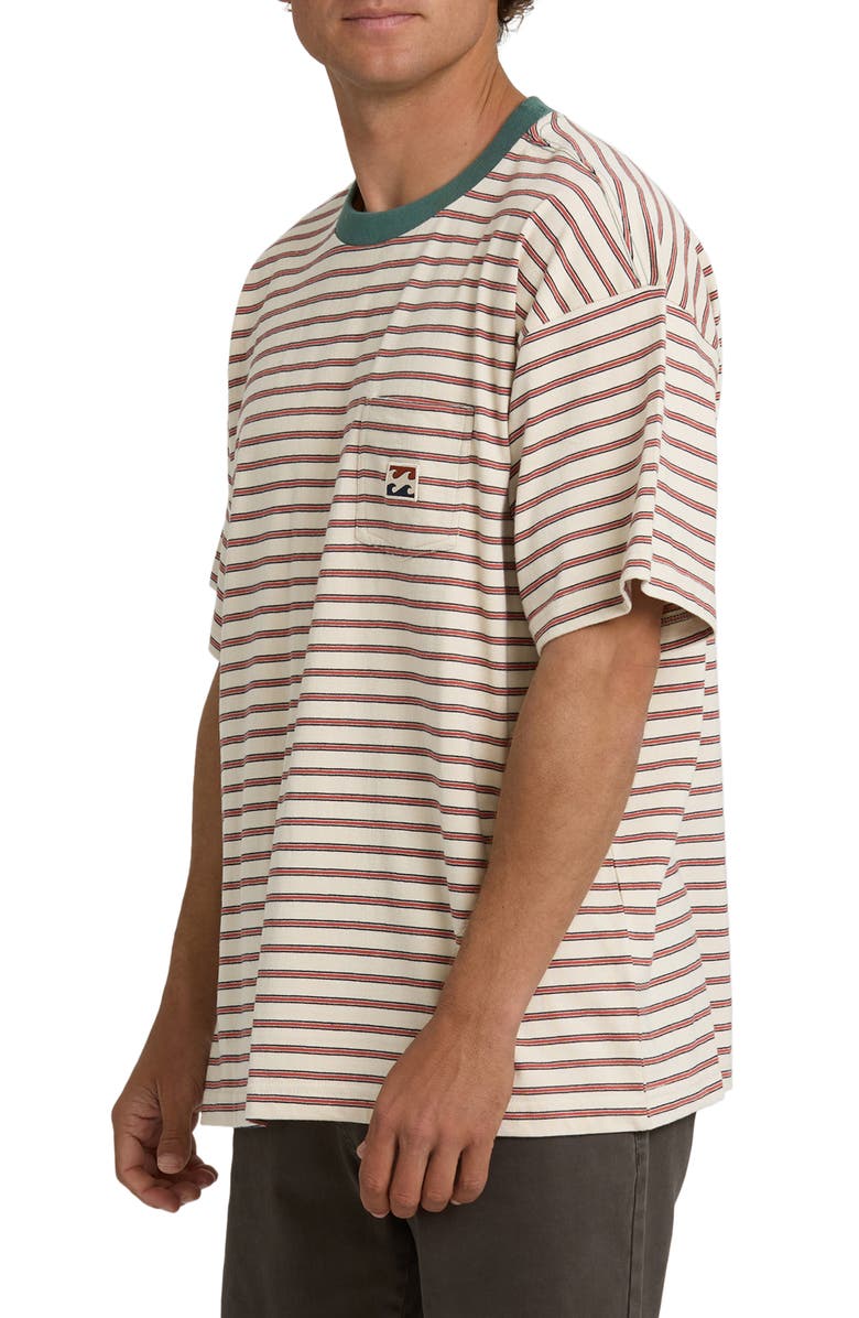 Billabong Baxter Oversize Stripe Pocket T-Shirt, Alternate, color, Oatmeal