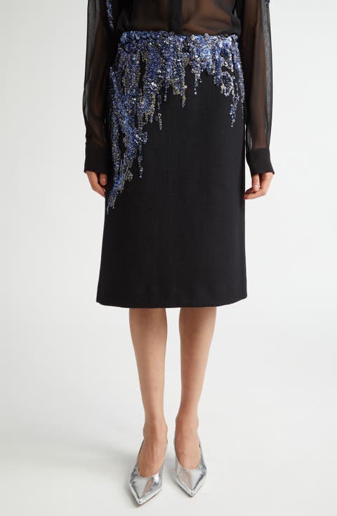 【関税&送料込】Dries Van Noten Black Velvet Skirt Draped cotton skirt - Autumn-Winter Women | Dries Van Noten