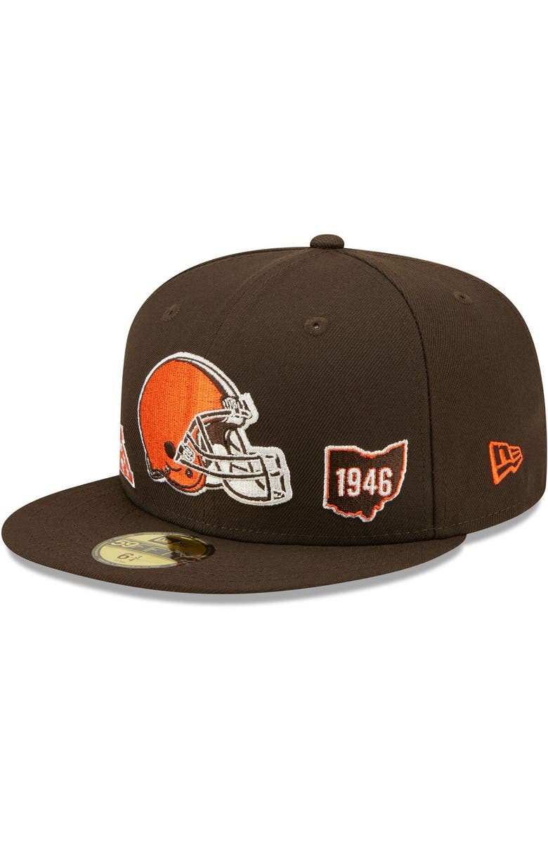 New Era Men's New Era Brown Cleveland Browns Identity 59FIFTY Fitted Hat, Main, color, 