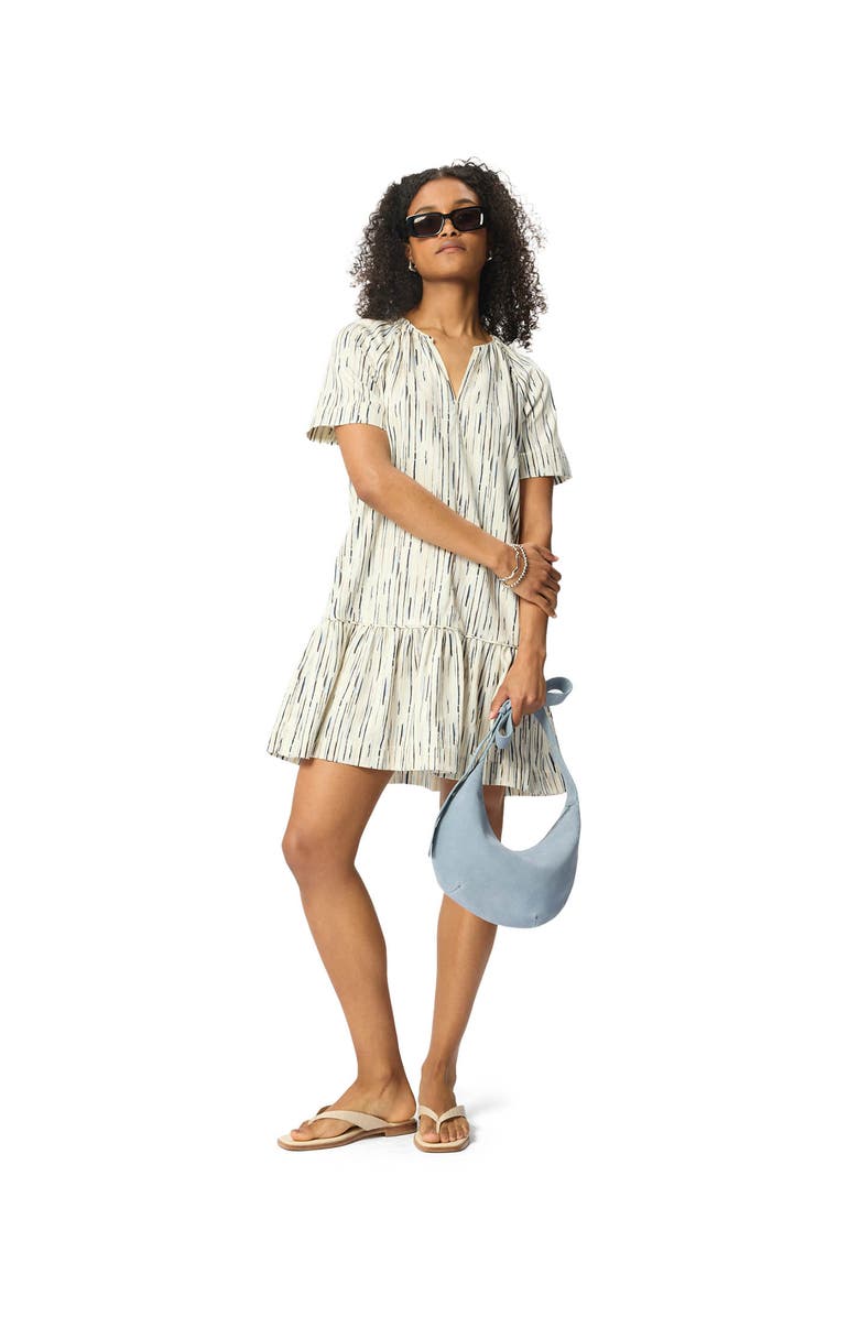 Whistles Abstract Stripe Short Dress, Alternate, color, Ivory/Multi