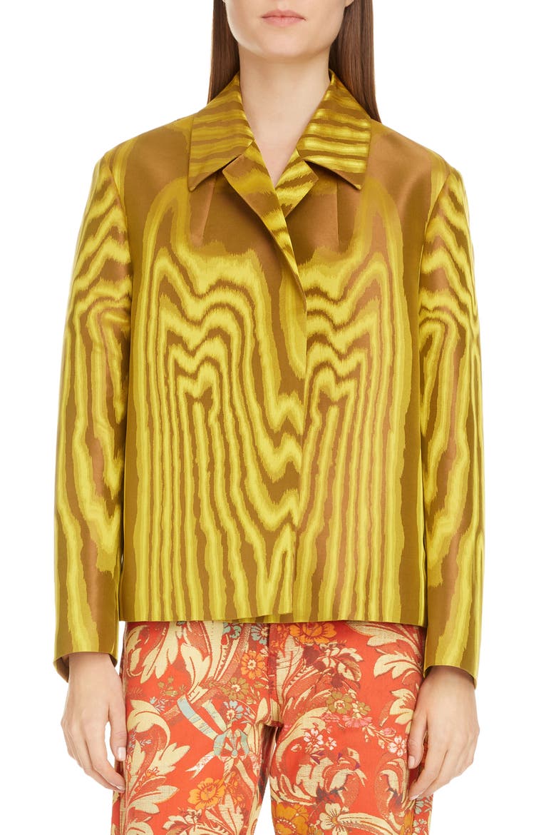 Rolta Crop Jacquard Jacket, Main, color, GOLD