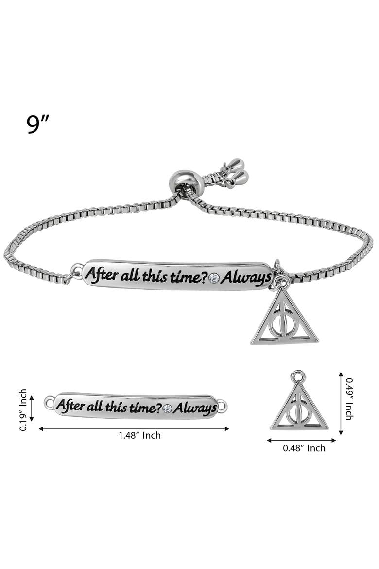 Always Bracelet for Women with Deathly Hallows Charm, Alternate, color, Metallic Silver