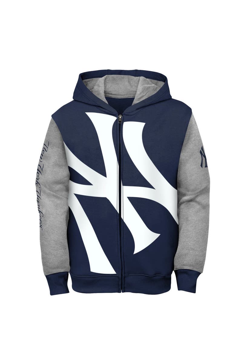 Outerstuff Youth Fanatics Branded Navy/Gray New York Yankees Postcard Full-Zip Hoodie Jacket, Alternate, color, 
