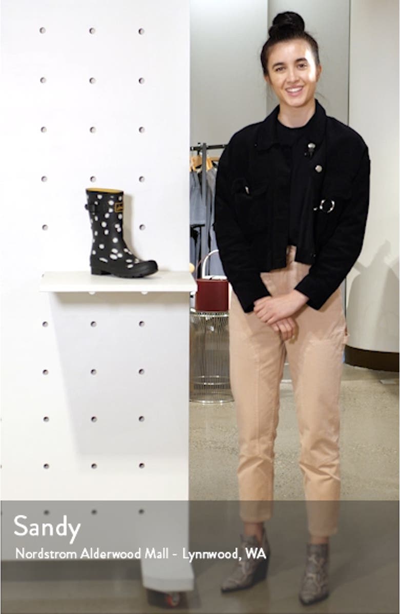 Molly Floral Print Welly Waterproof Rain Boot, sales video thumbnail