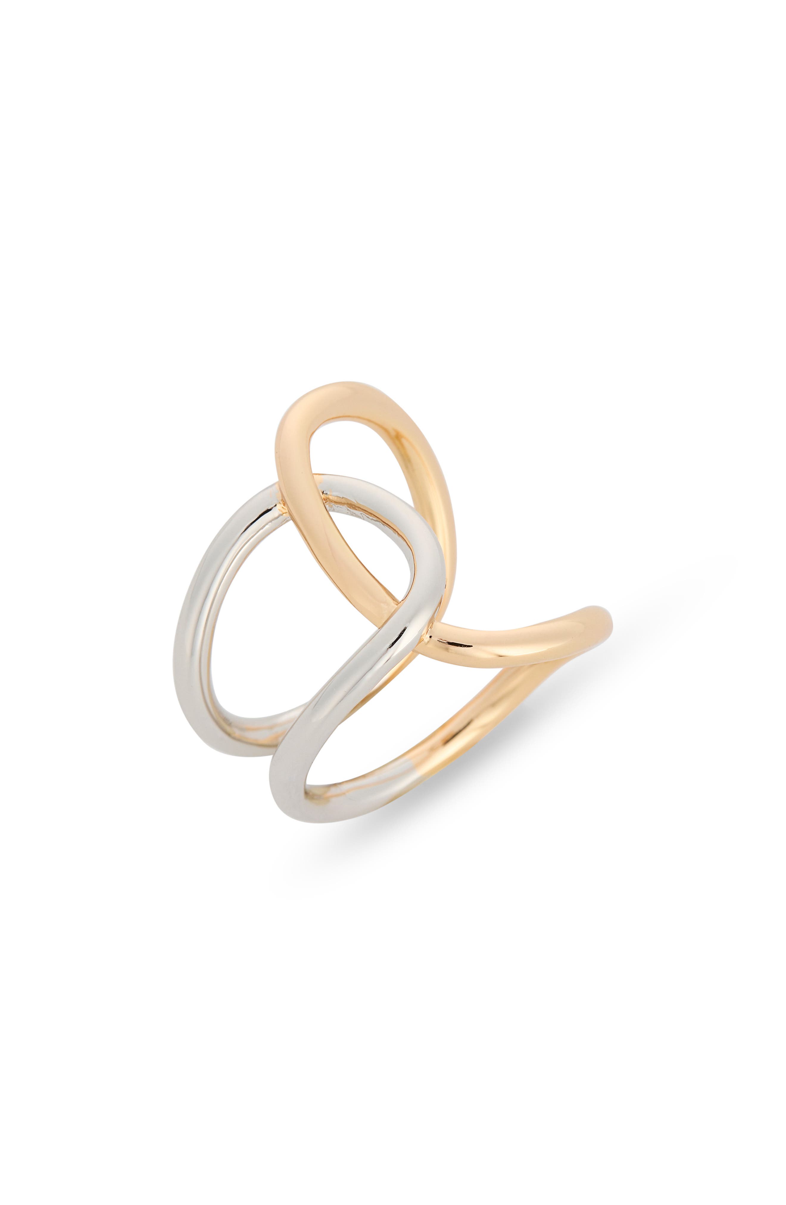 Nordstrom Rack Intertwined Two-tone Ring In Gold- Silver