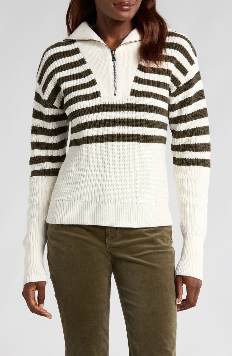 KUT from the Kloth Noley Stripe Half Zip Sweater, Main, color, 