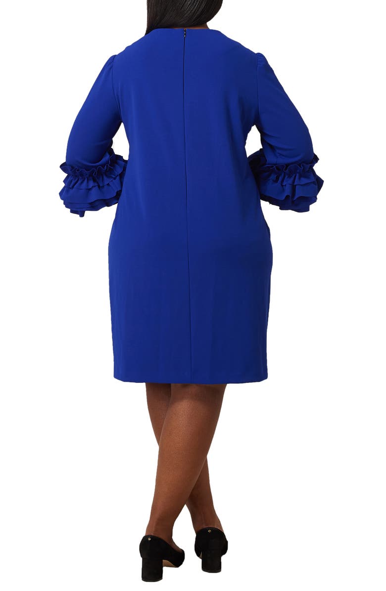 Marée Pour Toi Ruffle Sleeve Scuba Shift Dress, Alternate, color,