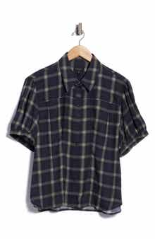 Michelle Chiffon Plaid Shirt