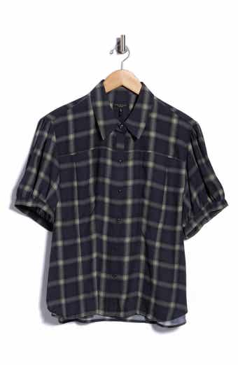 Michelle Chiffon Plaid Shirt