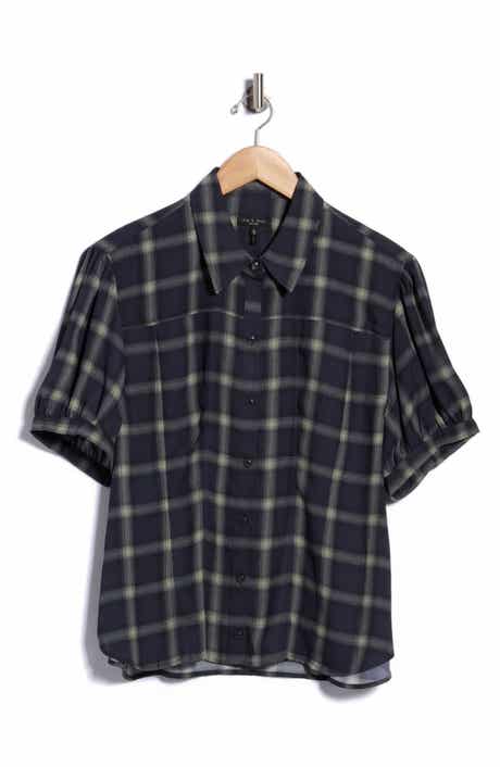 Michelle Chiffon Plaid Shirt