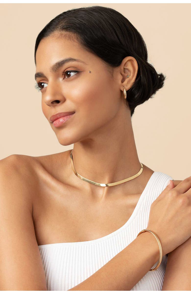 Oradina 14K Yellow Gold Cobra Bangle, Alternate, color, Yellow Gold