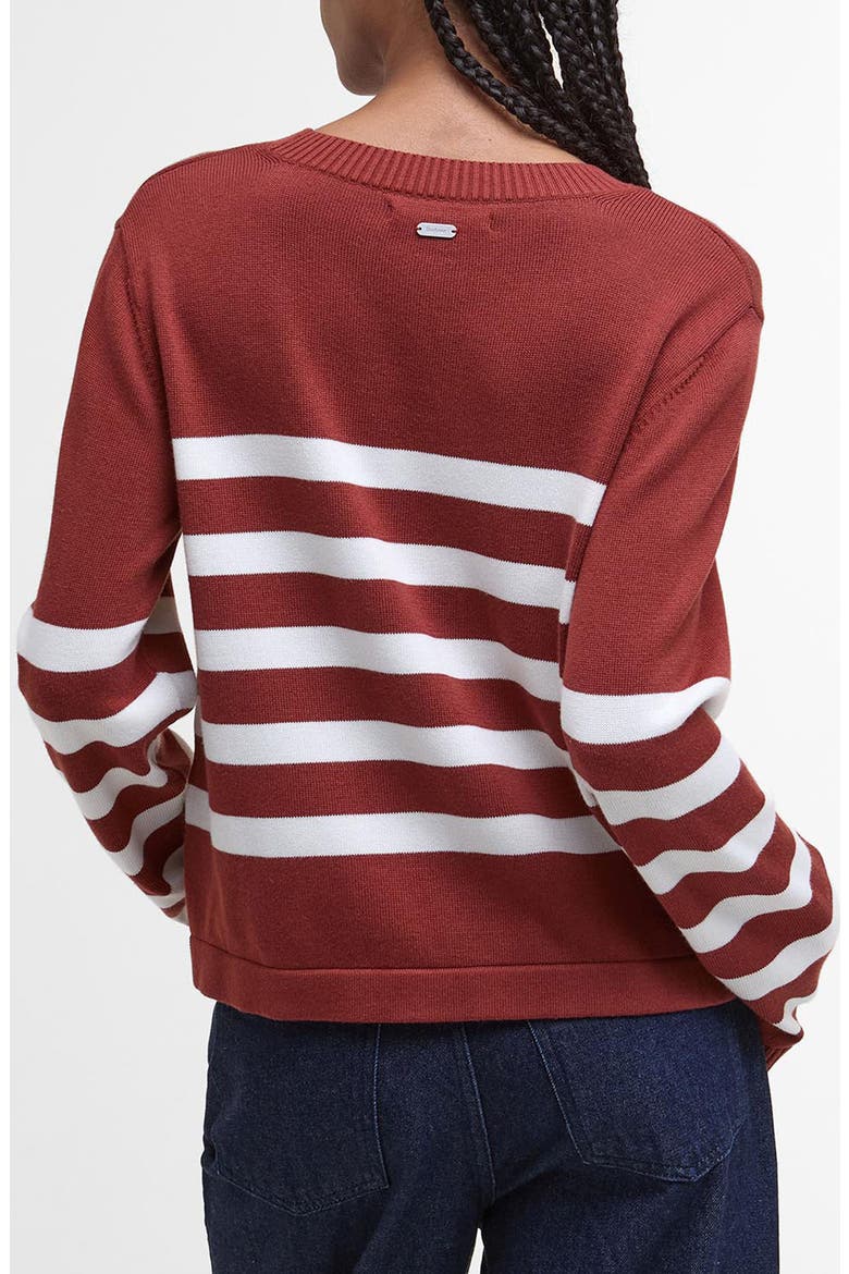 Stripe Cotton Blend Sweater, Alternate, color, BURNT HENNA STRIPE