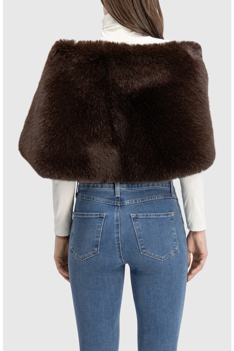 Fur-Free Fox (Faux Fur) Stole, Alternate, color, BROWN