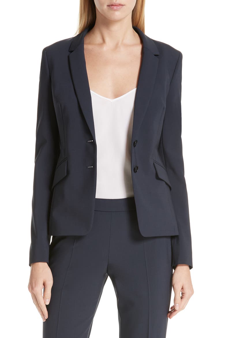 Jiletara Stretch Wool Jacket, Alternate, color, NVY
