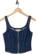 L'AGENCE Elysia Zip Corset Denim Tank