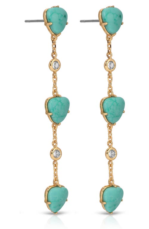 Ettika Reconstituted Turquoise Drop Earrings In Gold