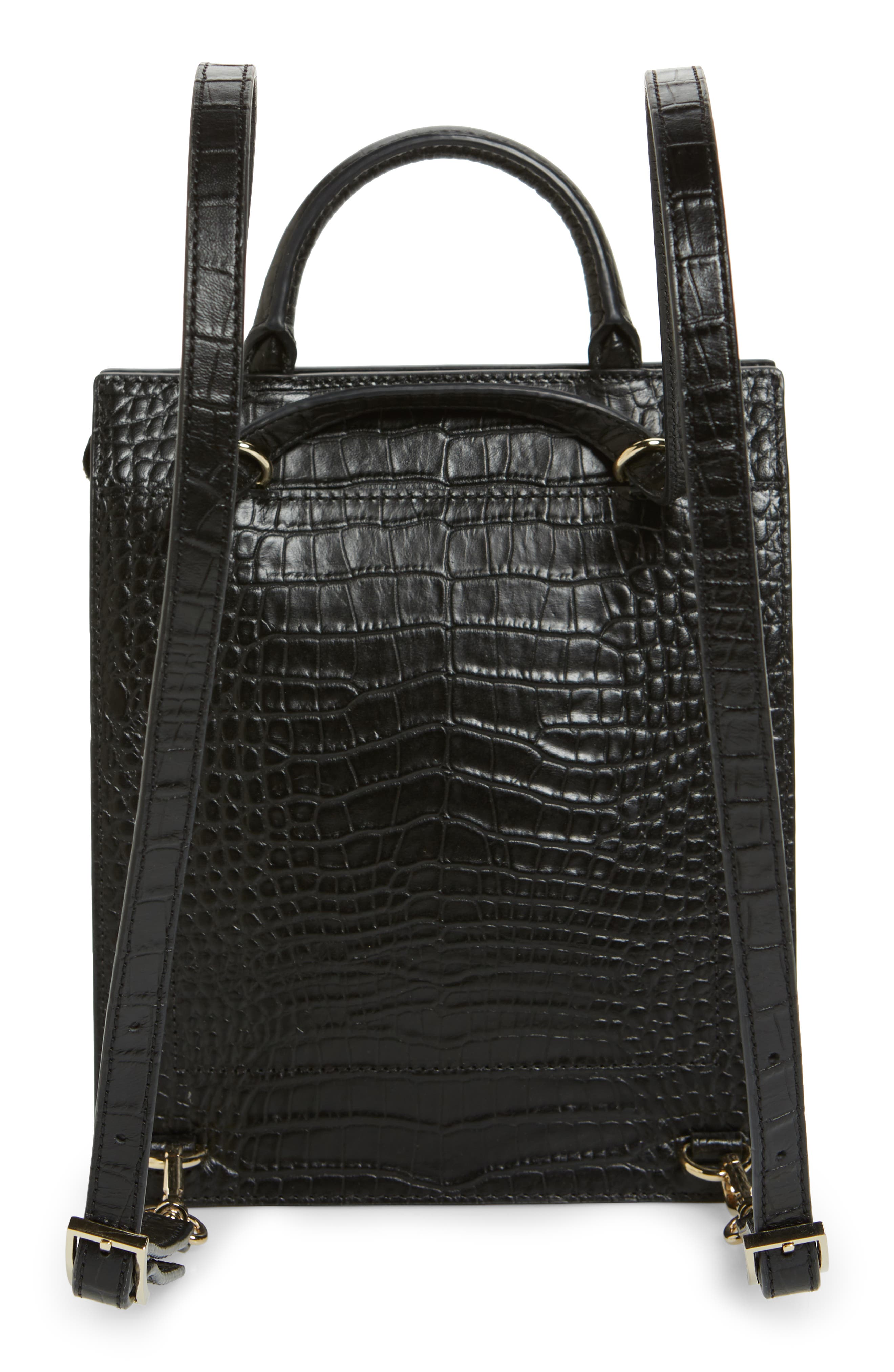 OAD New York Mini Arc Convertible Leather Backpack, Alternate, color, 