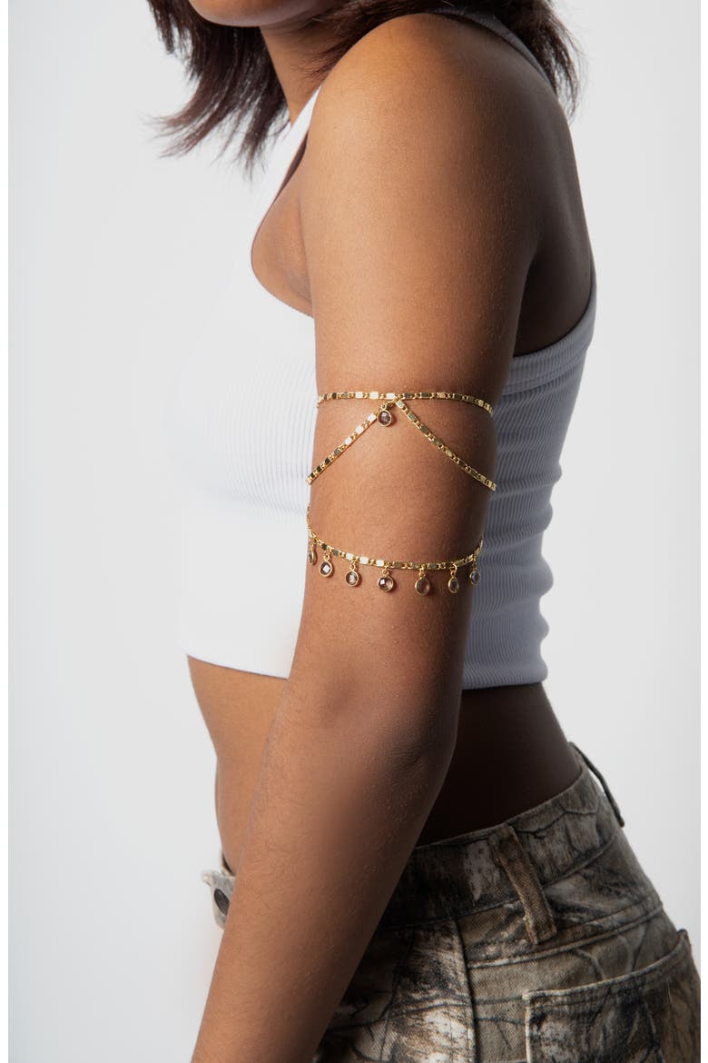 Princess Convertible Arm Chain, Alternate, color, GOLD