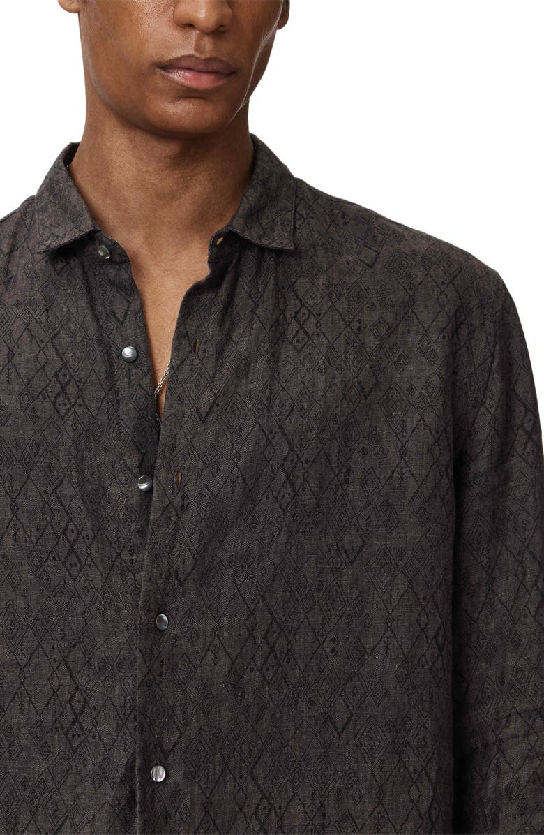 John Varvatos Thompsom Linen Button-Up Shirt, Alternate, color, 
