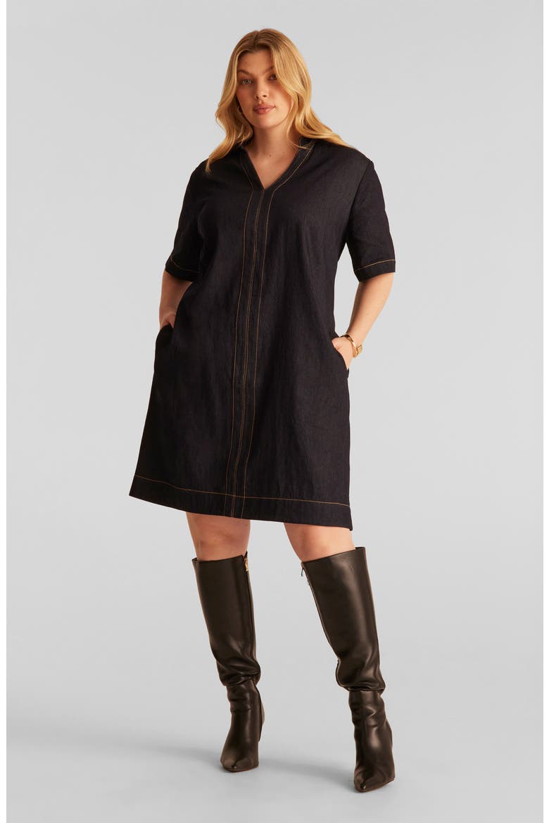 Avah Dress, Alternate, color, INDIGO NOIR