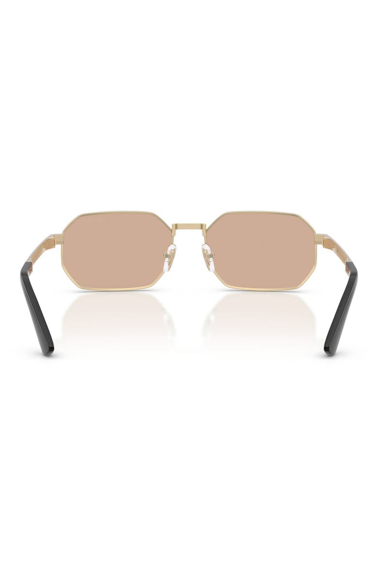 54mm Rectangular Sunglasses, Alternate, color, PALE GOLD / PINK MIRROR SILVER
