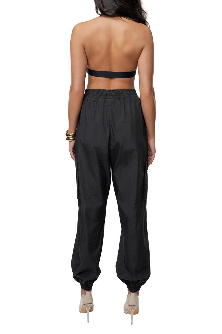 Belted Motion Halter Top, Alternate, color, Black