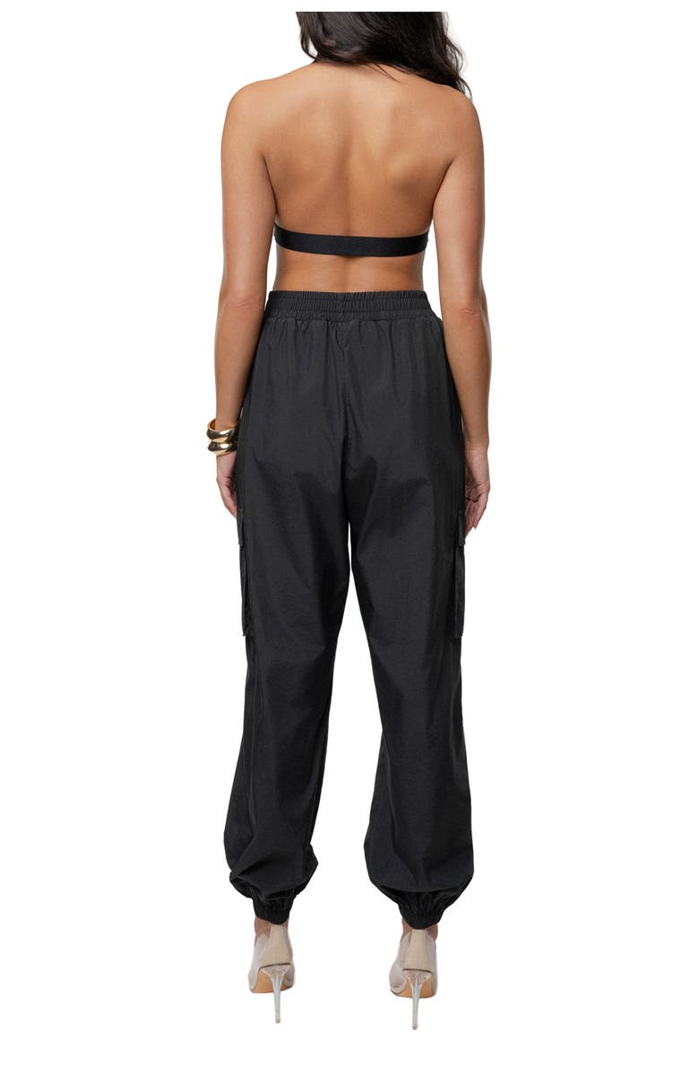 JLUXLABEL Belted Motion Halter Top, Alternate, color, Black