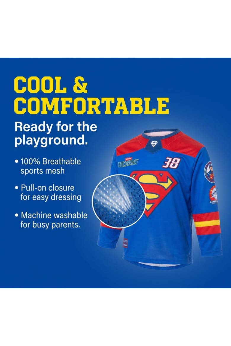 Justice League Superman Hockey Jersey, Alternate, color, Royal Blue Superman