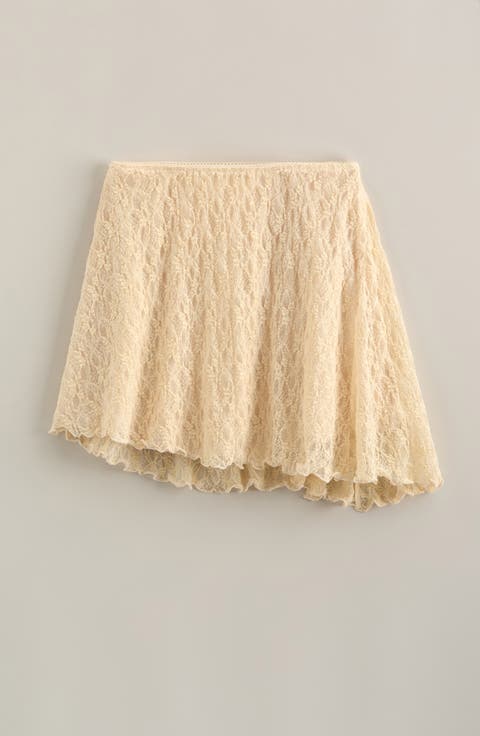 Kids' Asymmetric Lace Skirt