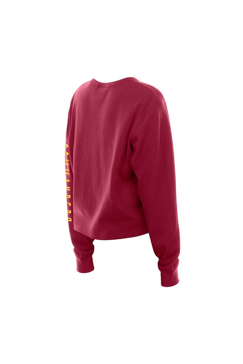 Women's New Era  Burgundy Washington Commanders Sport Night Thermal Long Sleeve Cropped T-Shirt, Alternate, color, Burgundy