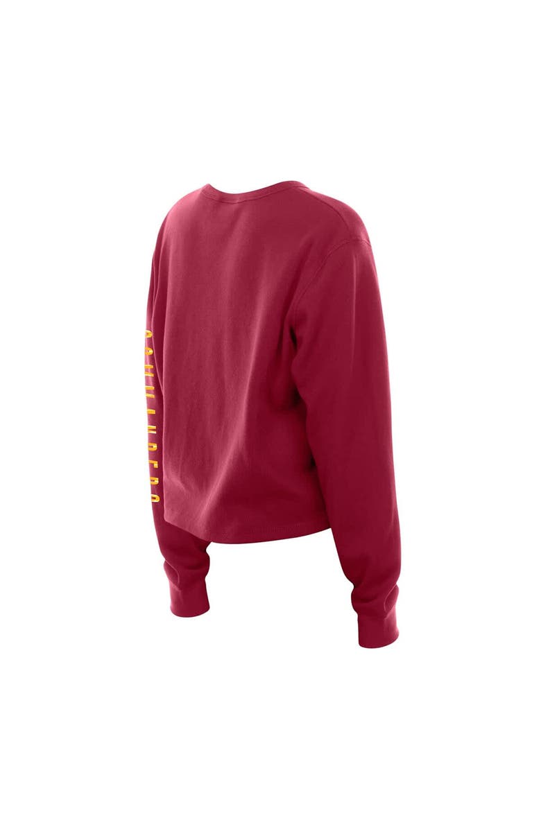 New Era Women's New Era Burgundy Washington Commanders Sport Night Thermal Long Sleeve Cropped T-Shirt, Alternate, color, Burgundy