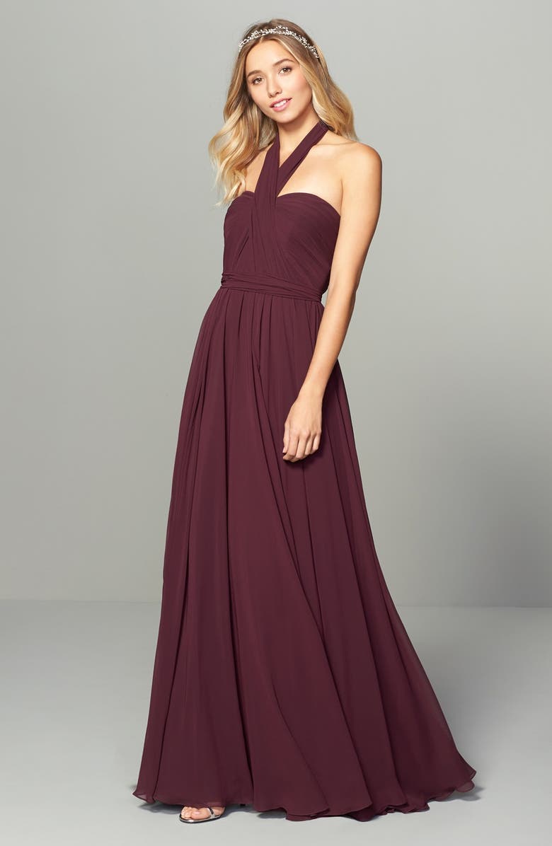Jenny Yoo Mira Convertible Strapless Chiffon Gown, Alternate, color, 