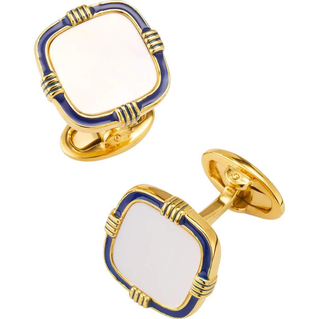 Jan Leslie Square Mother-of-pearl 18k Gold Vermeil Cufflinks In Gold