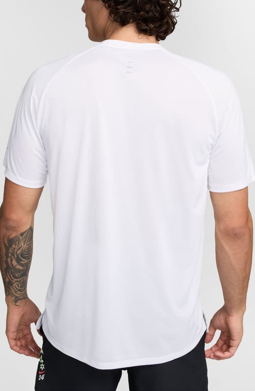 Nike Men's Stride Dri-fit Adv Short-sleeve Running Top In White/reflective Silver