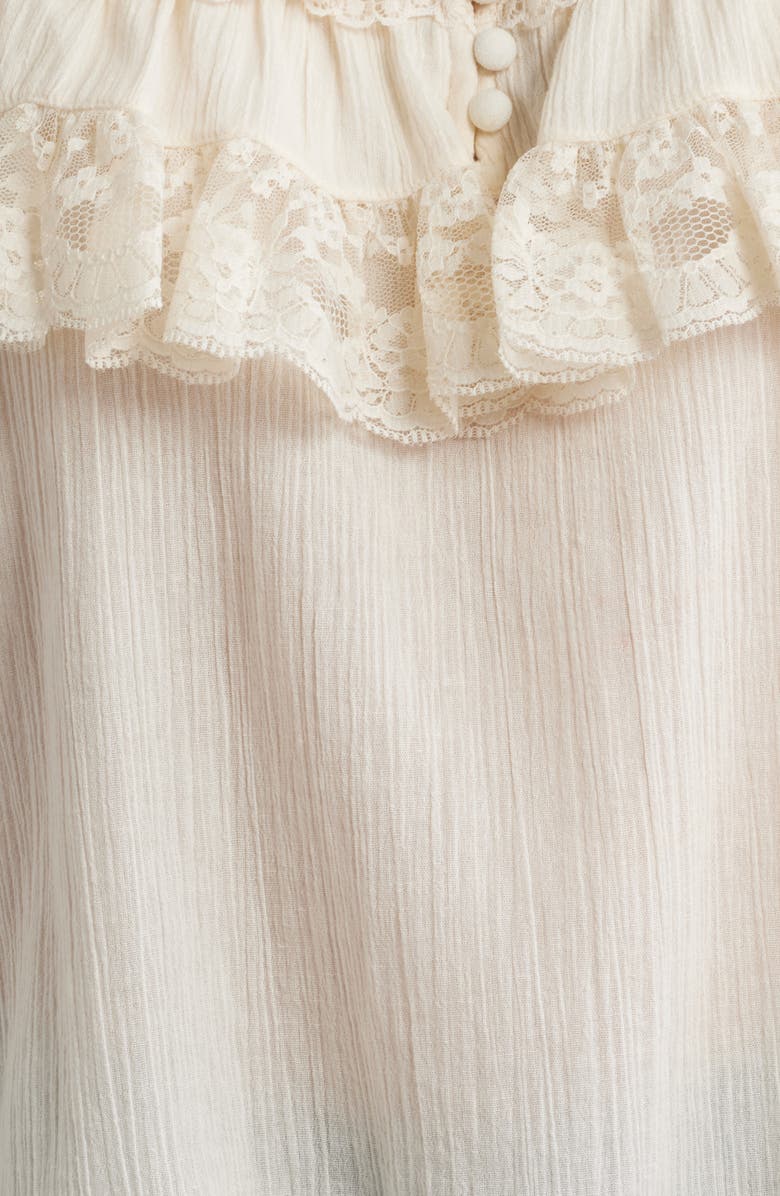 LOVE THE LABEL Brandi Ruffle Yoke Top, Alternate, color, Ivory