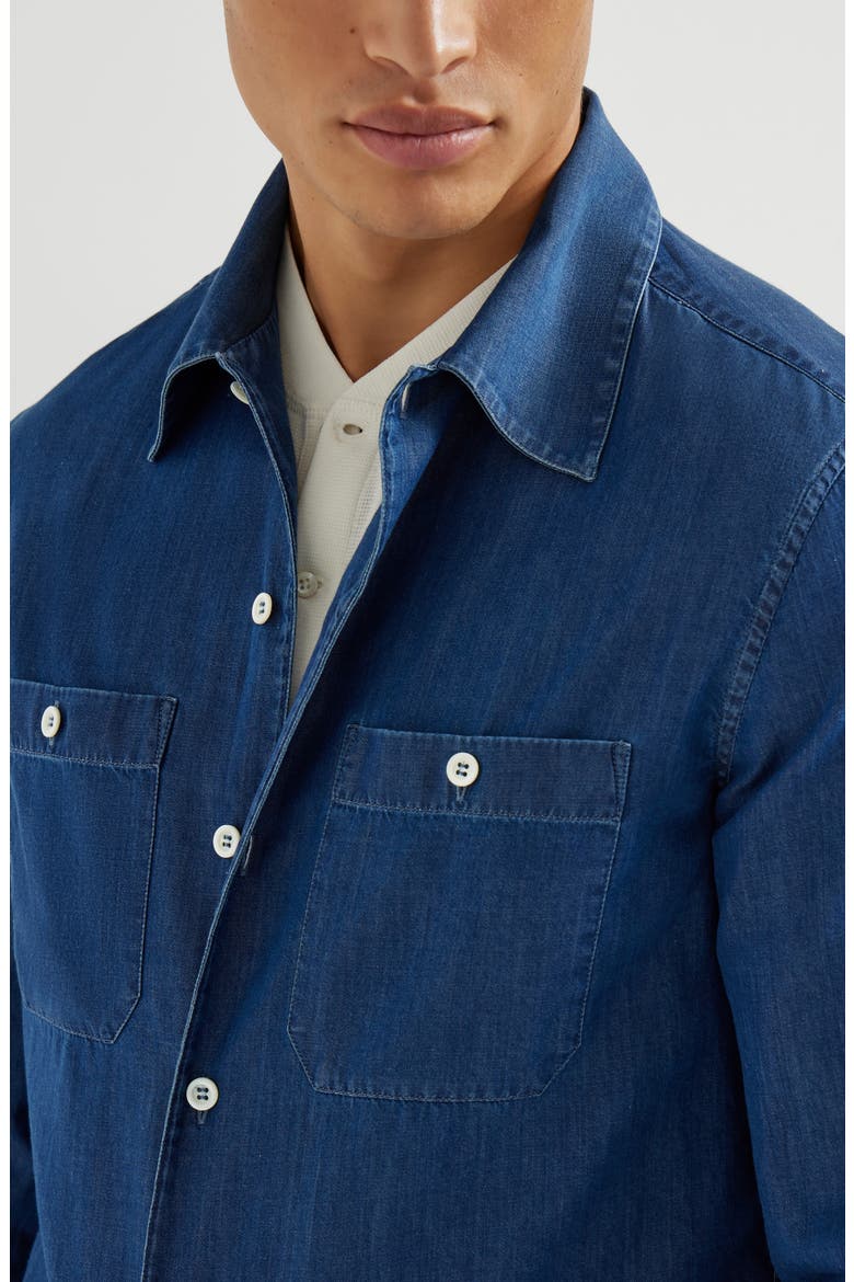Lightweight denim shirt, Alternate, color, Dark Denim