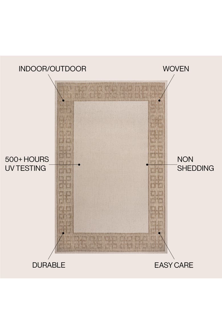 Athena Classic Geometric Border Indoor/Outdoor Area Rug, Alternate, color, Cream/Beige