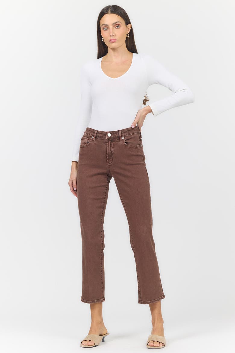 Anika Mid Rise Ankle Straight Jeans, Alternate, color, Cappuccino