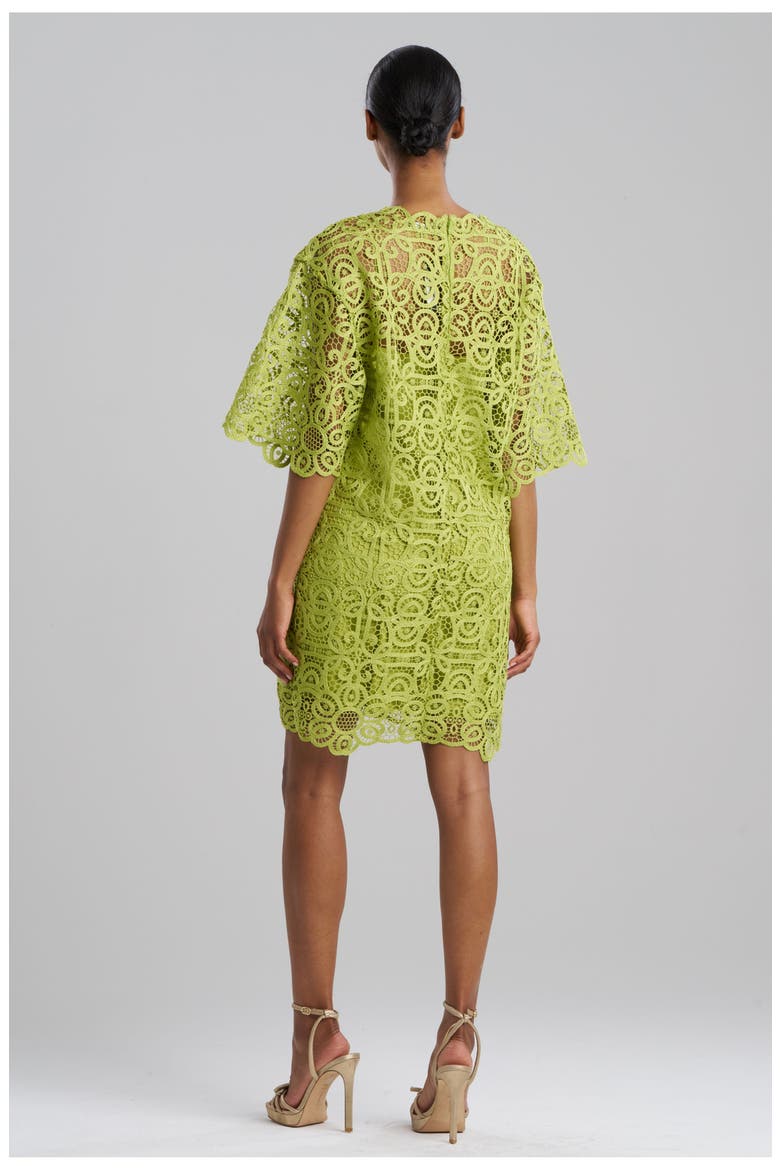 RAFFIA LACE T-shirt Dress, Alternate, color, PEAR